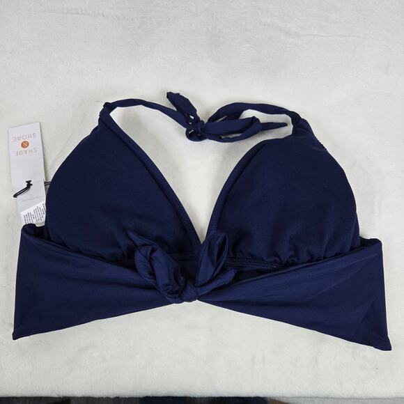 Kona Sol Bikini Top Halter Top Swimwear Cutout Womens XL Navy Blue 0583 - Picture 3 of 7